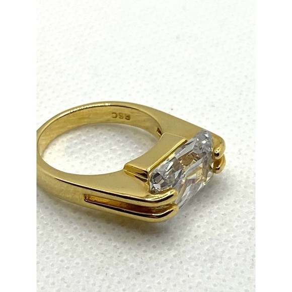Estate RSC Ring Cubic Zirconium Art Deco Geometric Bling R.S. Covenant Size 7.5 - Picture 8 of 9